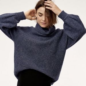 BABATON Adichie  Sweater Alpaca Wool Turtleneck Oversized Blue XS Aritzia